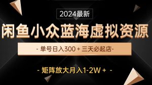 （10336期）最新闲鱼小众蓝海虚拟资源，单号日入300＋，三天必起店，矩阵放大月入1-2W-Xiaobei云