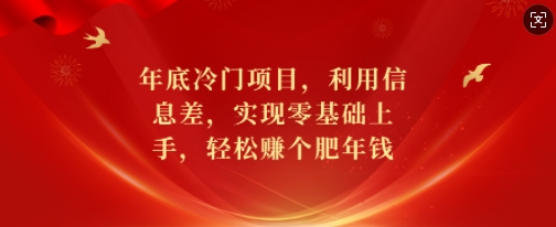 年底冷门项目，利用信息差，实现零基础上手，轻松赚个肥年钱【揭秘】-Xiaobei云