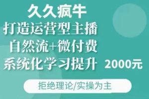 久久疯牛·自然流+微付费(12月23更新)打造运营型主播，包11月+12月-Xiaobei云