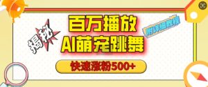 百万播放的AI萌宠跳舞玩法，快速涨粉500+，视频号快速起号，1分钟教会你(附详细教程)-Xiaobei云