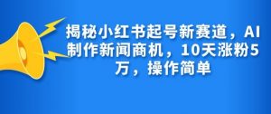 揭秘小红书起号新赛道，AI制作新闻商机，10天涨粉1万，操作简单-Xiaobei云