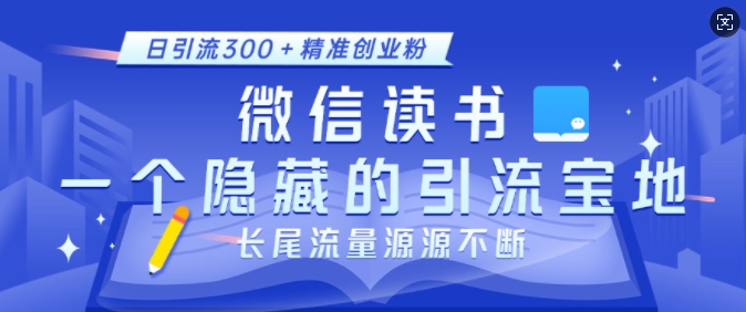 微信读书，一个隐藏的引流宝地，不为人知的小众打法，日引流300+精准创业粉，长尾流量源源不断-Xiaobei云