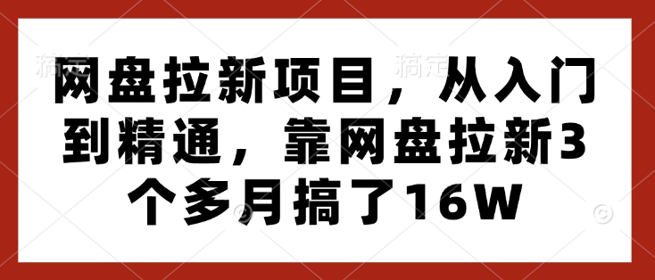 网盘拉新项目，从入门到精通，靠网盘拉新3个多月搞了16W-Xiaobei云