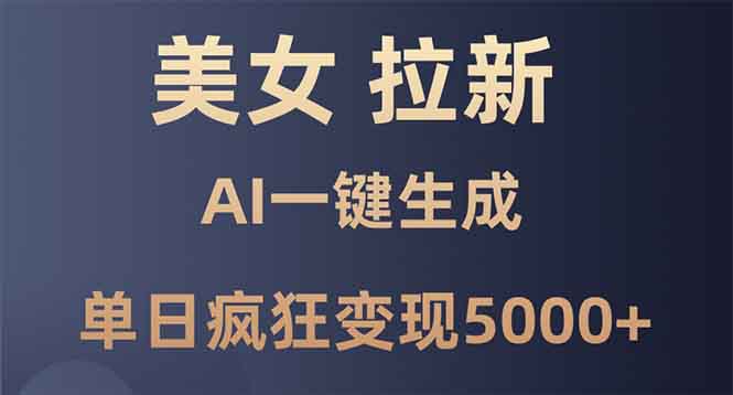 美女暴力拉新，通过AI一键生成，单日疯狂变现5000+，纯小白一学就会！-Xiaobei云