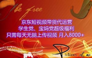 京东短视频带货代运营，学生党、宝妈党超级福利，只需每天无脑上传视频，月入8000+【仅揭秘】-Xiaobei云