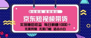 蓝海项目京东短视频带货：单账号月入过万，可矩阵。-Xiaobei云
