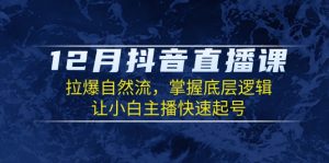 12月抖音直播课：拉爆自然流，掌握底层逻辑，让小白主播快速起号-Xiaobei云