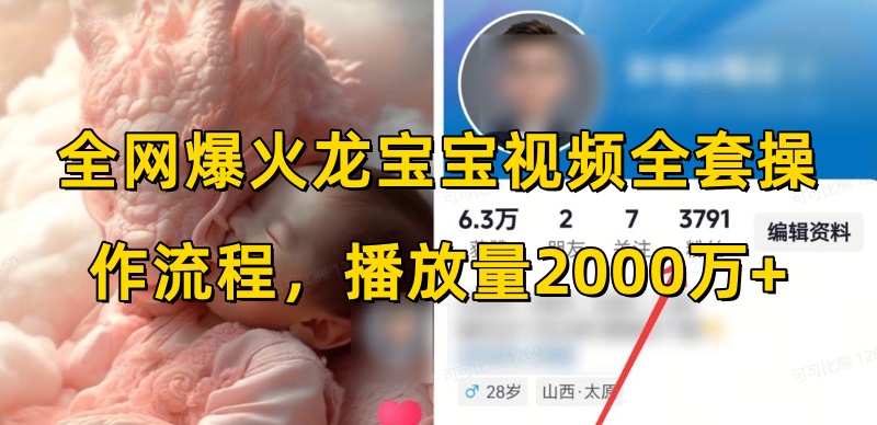 全网爆火龙宝宝视频全套操作流程，播放量2000万+-Xiaobei云