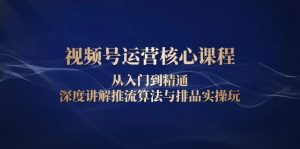 视频号运营核心课程，从入门到精通，深度讲解推流算法与排品实操玩-Xiaobei云