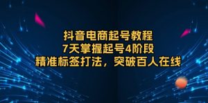 抖音电商起号教程，7天掌握起号4阶段，精准标签打法，突破百人在线-Xiaobei云