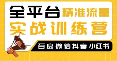 全平台精准流量实战训练营，百度微信抖音小红书SEO引流教程-Xiaobei云