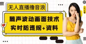无人直播撸音浪+随声波动画面技术+实时防违规+资料【揭秘】-Xiaobei云
