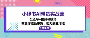 小绿书AI带货实战营：公众号+视频号联动，教会你选品带货，助力副业增收-Xiaobei云