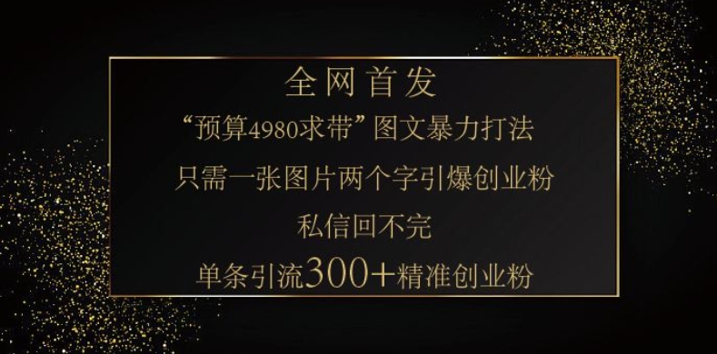 小红书神奇图片引流法，只需一张图，就能单条笔记凭借此方法，轻松引流 300 + 精准创业粉-Xiaobei云