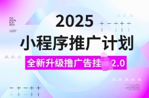 2025小程序推广计划，全新升级撸广告挂JI2.0玩法，日入多张，小白可做【揭秘】-Xiaobei云