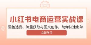 小红书变现运营实战课，涵盖选品、流量获取与图文创作，助你快速出单-Xiaobei云