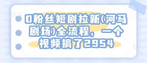0粉丝短剧拉新(河马剧场)全流程，一个视频搞了2954-Xiaobei云