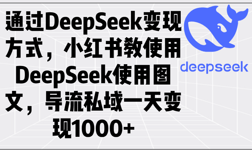 通过DeepSeek变现方式，小红书教使用DeepSeek图文，导流私域一天变现1000+-Xiaobei云