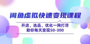 闲鱼虚拟快速变现课程，开店、选品、优化一网打尽，助你每天变现50-300-Xiaobei云