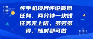 纯手机项目评论截图任务，两分钟一块钱 任务无上限多劳多得，随时随地…-Xiaobei云
