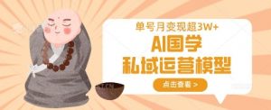 AI国学私域运营模型，单号月变现过W-Xiaobei云