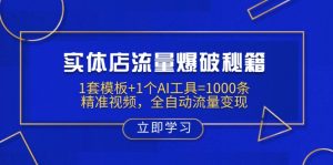 实体店流量爆破秘籍：1套模板+1个AI工具=1000条精准视频，全自动流量变现-Xiaobei云