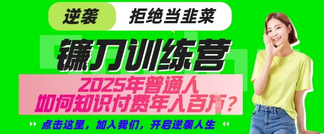 【网创项目终点站-镰刀训练营超级IP合伙人】25年普通人如何通过知识付费实现逆袭【揭秘】-Xiaobei云