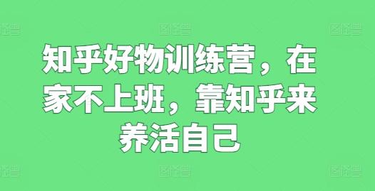 知乎好物训练营，在家不上班，靠知乎来养活自己-Xiaobei云