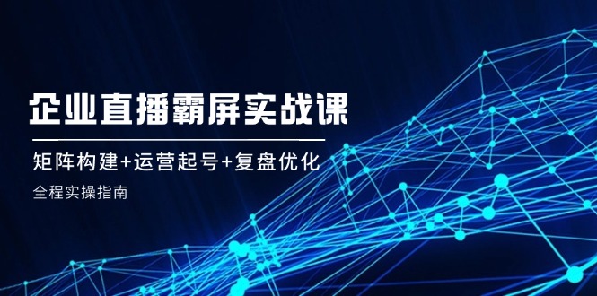 企 业 直 播 霸 屏实战课：矩阵构建+运营起号+复盘优化，全程实操指南-Xiaobei云