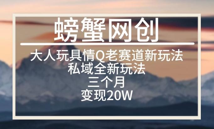 大人玩具情Q用品赛道私域全新玩法，三个月变现20W，老项目新思路【揭秘】-Xiaobei云