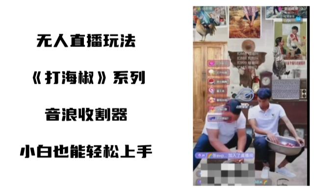打海椒无人直播整蛊项目，小白轻松上手撸音浪收割器（教程+工具+素材）-Xiaobei云