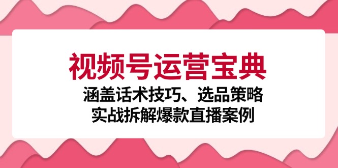 视频号运营宝典：涵盖话术技巧、选品策略、实战拆解爆款直播案例-Xiaobei云