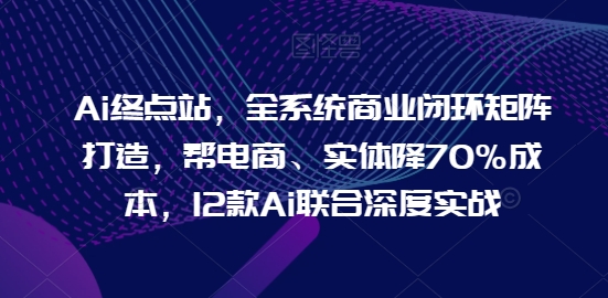 Ai终点站，全系统商业闭环矩阵打造，帮电商、实体降70%成本，12款Ai联合深度实战【0906更新】-Xiaobei云