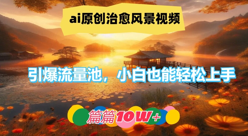 ai原创治愈风景视频，引爆流量池，小白也能轻松上手，篇篇10w+【揭秘】-Xiaobei云