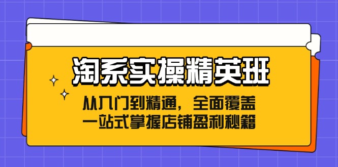 淘系实操精英班：从入门到精通，全面覆盖，一站式掌握店铺盈利秘籍-Xiaobei云