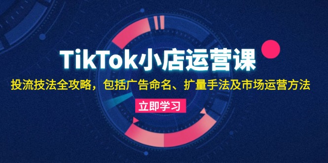 TikTok小店运营课：投流技法全攻略，包括广告命名 扩量手法及市场运营方法-Xiaobei云