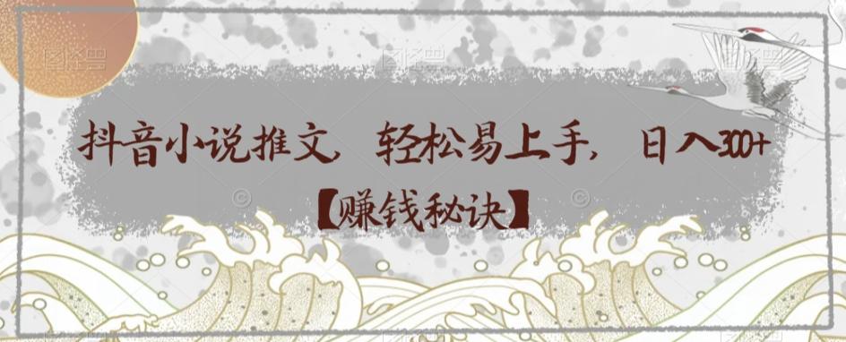 抖音小说推文，轻松易上手，日入300+【赚钱秘诀】-Xiaobei云