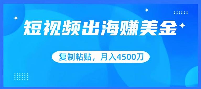 短视频出海赚美金，复制粘贴批量操作，小白轻松掌握，月入4500美刀【揭秘】-Xiaobei云