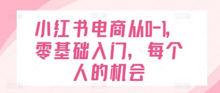 小红书电商从0-1，零基础入门，每个人的机会-Xiaobei云