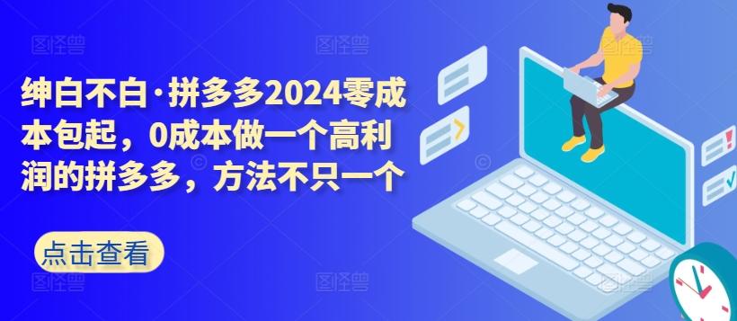 拼多多2024零成本包起，0成本做一个高利润的拼多多，方法不只一个-Xiaobei云