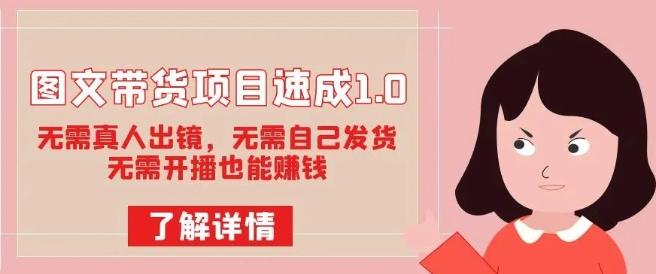 图文带货项目速成1.0：无需真人出镜，无需自己发货，无需开播也能赚钱！-Xiaobei云