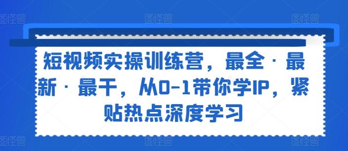 短视频实操训练营，最全·最新·最干，从0-1带你学IP，紧贴热点深度学习-Xiaobei云