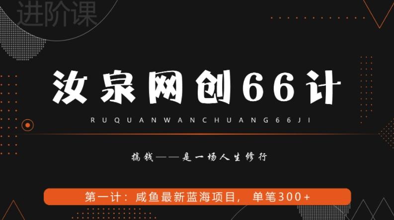 汝泉网创66计之第1计：闲鱼长期稳定项目，单笔变现300+-Xiaobei云
