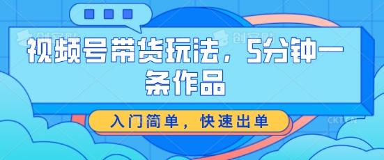 视频号带货玩法，5分钟一条作品，入门简单，快速出单【揭秘】-Xiaobei云