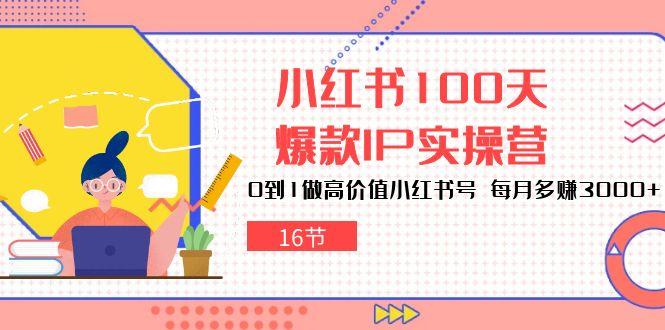 小红书100天-爆款IP实操营，0到1做高价值小红书号 每月多赚3000+(16节-Xiaobei云