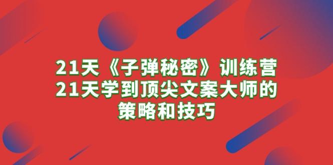 21天《子弹秘密》训练营，21天学到顶尖文案大师的策略和技巧-Xiaobei云
