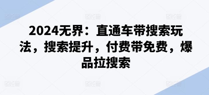 2024无界：直通车带搜索玩法，搜索提升，付费带免费，爆品拉搜索-Xiaobei云