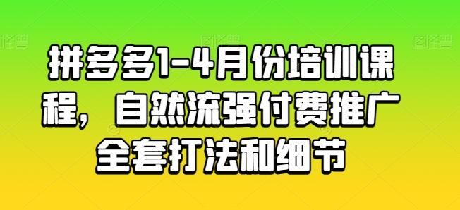 拼多多1-4月份培训课程，自然流强付费推广全套打法和细节-Xiaobei云