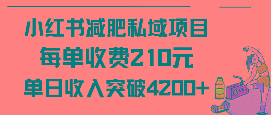 (9466期)小红书减肥私域项目每单收费210元单日成交20单，最高日入4200+-Xiaobei云