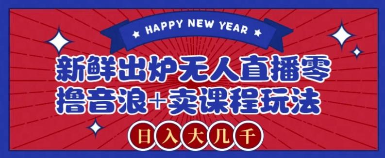2024最新无人直播零撸音浪+卖课程玩法，日入大几千不是梦【揭秘】-Xiaobei云